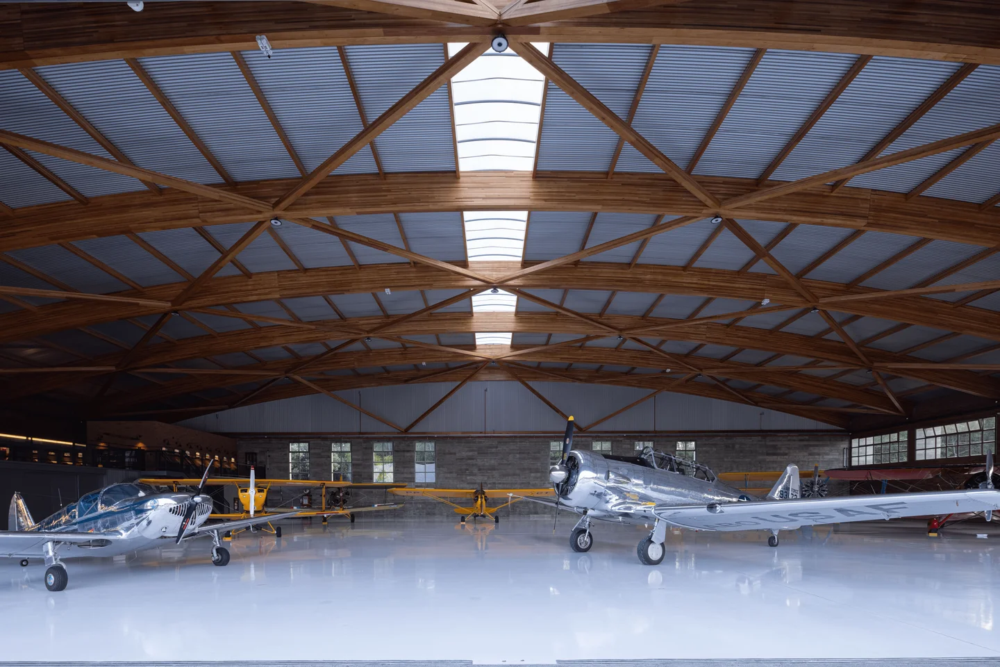 Built 50 m timber arch roof used for the benchmark